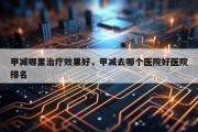 甲减哪里治疗效果好，甲减去哪个医院好医院排名