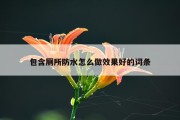包含厕所防水怎么做效果好的词条