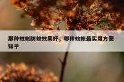 那种蚊帐防蚊效果好，哪种蚊帐最实用方便 知乎