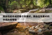 降血压的中成药哪个效果好，降血压效果好的中成药有哪些
