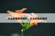什么防辐射效果好，什么防辐射最好