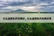 什么品牌鱼药效果好，什么品牌鱼药效果好用