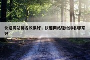 快速网站排名效果好，快速网站轻松排名哪家好
