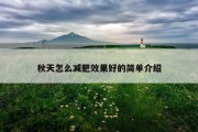 秋天怎么减肥效果好的简单介绍