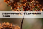 屏幕显示效果好的手机，哪个品牌手机屏幕显示效果好