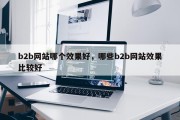 b2b网站哪个效果好，哪些b2b网站效果比较好